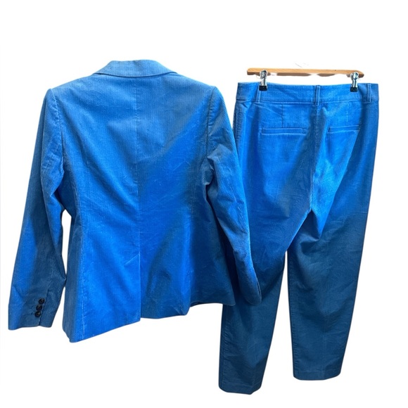 Boden Blue Corduroy Blazer Suit Jacket & Matching Pants Set Size 14 Women’s - Picture 2 of 12